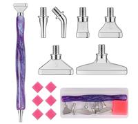 papasgix 14Pcs DIAMOND PAINTING Pens Kits, Glitter Diamond Art Metal Drill Pen Tips with Multi Replacement Pen Heads, 5D DIAMOND PAINTING Accessories Tools for DIY Craft Crystal(Purple Silver)