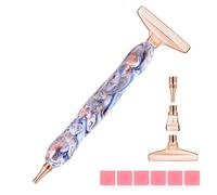 papasgix 20 Pcs Diamond Painting Pens Kits, Diamond Art Metal Drill Pen Tips with Multi Replacement Pen Heads, 5D Diamond Painting Accessories Tools for DIY Craft Crystal Drill Bead (Orange 6 Pcs)