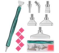 papasgix 20 Pcs Diamond Painting Pens Kits, Diamond Art Metal Drill Pen Tips with Multi Replacement Pen Heads, 5D Diamond Painting Accessories Tools for DIY Craft Crystal Drill Bead (Silver 13 Pcs)