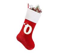papasgix Christmas Stockings Personalised Letters 20 Inch Initial Red Velvet Classic Christmas Stocking Fireplace Hanging Ornament Christmas Holiday Party Décor (O)