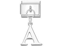 papasgix Italian Charm Bracelet Charms Pendant Letter A-Z Charm Link Modular for Italian Charm Italian Style Charms fits All 9mm Bracelet Retro Personality Charms Bracelets Accessories Silver A