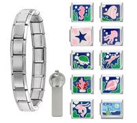 papasgix Italian Charm Bracelet Charms Set Charms Brascelets 9mm Assorted Italian Charms Bracelet Links Handmade DIY Jewelry Submarine World