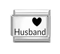 papasgix Italian Charm Bracelet Family Mom Dad Daughter Words Silver Italian 9mm Link Stainless Steel Charms Bracelet DIY Jewelry Gift
