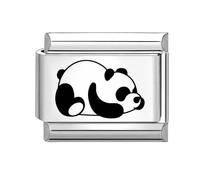papasgix Italian Charms Cat Dog Modular for Italian Charm Animals Italian Style Charms fits all 9mm Bracelet Retro Personality Charms Bracelets Accessories Mother's Day Gift Black Panda