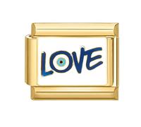 papasgix Modular for Italian Charm Gold Italian Charms for Women Italian Style Charms fits all 9mm Bracelet Retro Personality Charms Bracelets Accessories Girl Boy Gift Love Blue
