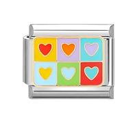 papasgix Modular for Italian Charm Love Heart Italian Charms for Women Italian Style Charms fits all 9mm Bracelet Retro Personality Charms Bracelets Accessories Girl Boy Gift