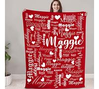 papasgix Personalised Baby Blanket with Name, Customised Baby Name Blanket, Soft Flannel Throw Sofa Blanket Personalised Gifts for Boys Girls