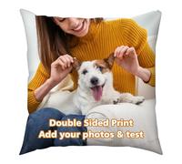 papasgix Personalised Cushion Cover Custom Photo Text Soft Plush Double-Sided Printed Cushions Pillow Custom Photo Text Gifts For Mum, Dad, Boyfriend, Girlfriend, Friend, Birthday