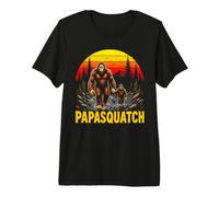 PapaSquatch Bigfoot Dad Yeti Family Matching Father Retro Premium T-Shirt