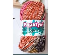 Papatya Splash Aran Yarn, Multicolour, 100g per Ball, 5 Balls, Knitting and Crochet