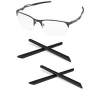 PapaViva 2 Pairs Replacement Ear Socks for Oakley Wire Tap 2.0 OO4145 / Wire Tap 2.0 RX OX5152 - Black & Black