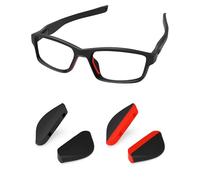 PapaViva 2 Pairs Replacement Nose Pads for Oakley Crosslink Pro Sweep Pitch Strike Zero MNP - Orange + Black Euro Fit Standard