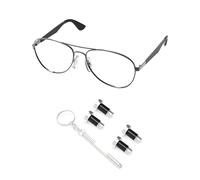 PapaViva 2 Pairs Replacement Temple Screws Set for Ray-Ban RB3342/RB3523/RB5154/RB3194/RB3570/RB3498/RB3534/RB3536 Sunglass - Silver (Flat Slotted)