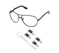 PapaViva 2 Pairs Replacement Temple Screws Set for Ray-Ban RB3386/RB3445/RB3393 Sunglass - Silver (Flat Slotted)