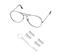 PapaViva 2 Pairs Replacement Temple Screws Set for Ray-Ban RB3483/RB3362/RB3267/RB3548/RB4202/RB3516/RB3026/RB4187/RB3029 Sunglass - Silver (Flat Phillips)