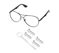 PapaViva 2 Pairs Replacement Temple Screws Set for Ray-Ban RB8313/RB8301/RB3530/RB4234/RB4202/RB3566CH Sunglass - Silver (Flat Phillips)