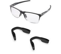 PapaViva 2 Pieces Replacement Nose Pads for Oakley Admission OX8056/CTRLNK OX8059/Plazlink OX8061/Bolster OX8159 - Black + Black Euro Fit
