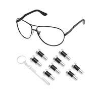 PapaViva 4 Pairs Replacement Temple Screws Set for Ray-Ban RB3386/RB3445/RB3393 Sunglass - Silver (Flat Slotted)