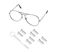 PapaViva 4 Pairs Replacement Temple Screws Set for Ray-Ban RB4320CH/RB3490/RB3364/RB3498/RB3539/RB8301/RB3245/RB3449/RB3570 Sunglass - Silver (Flat Phillips)