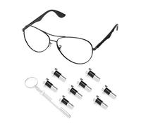 PapaViva 4 Pairs Replacement Temple Screws Set for Ray-Ban RB8313/RB8301/RB3530/RB4234/RB4202/RB3566CH Sunglass - Silver (Flat Slotted)