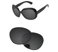PapaViva Replacement Lenses Compatible with Ray-Ban Jackie Ohh II RB4098 60mm Sunglass Solid Black Polarized