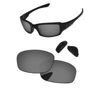PapaViva Replacement Lenses for Oakley Fives Squared OO9238 54mm Sunglass Black Chrome Pro+ Anti-reflective Polarized