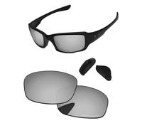 PapaViva Replacement Lenses for Oakley Fives Squared OO9238 54mm Sunglass Chrome Silver Polarized