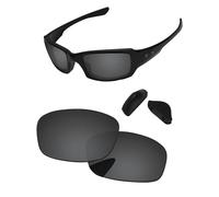 PapaViva Replacement Lenses for Oakley Fives Squared OO9238 54mm Sunglass Solid Black Non-polarized