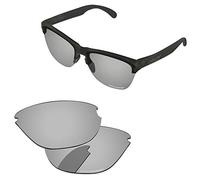 PapaViva Replacement Lenses for Oakley Frogskins Lite OO9374 Sunglasses Frame Chrome Silver - Polarized