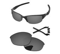 PapaViva Replacement Lenses for Oakley Half Jacket 2.0 OO9144 62mm Sunglass Black Chrome Pro+ Anti-reflective Polarized