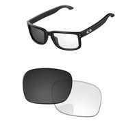 PapaViva Replacement Lenses for Oakley Holbrook OO9102 55mm Sunglass Eclipse Gray Photochromic Pro+ Anti-fog