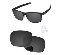 PapaViva Replacement Lenses & Nose Pads for Oakley Holbrook Metal OO4123 Black Grey