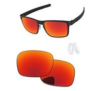 PapaViva Replacement Lenses & Nose Pads for Oakley Holbrook Metal OO4123 Fire Red - Polarized