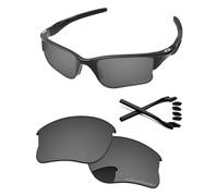 PapaViva Replacement Lenses & Rubber Kits for Oakley Half Jacket 2.0 XL OO9154 62mm Sunglass Black Chrome Polarized