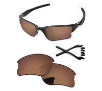 PapaViva Replacement Lenses & Rubber Kits for Oakley Half Jacket 2.0 XL OO9154 62mm Sunglass Copper Brown Non-polarized