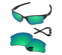 PapaViva Replacement Lenses & Rubber Kits for Oakley Half Jacket 2.0 XL OO9154 62mm Sunglass Emerald Green Polarized