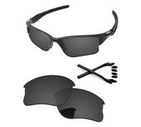 PapaViva Replacement Lenses & Rubber Kits for Oakley Half Jacket 2.0 XL OO9154 62mm Sunglass Solid Black Pro+ Anti-fog Polarized