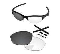 PapaViva Replacement Lenses & Rubber Kits for Oakley Half Jacket 63mm Sunglass Eclipse Gray Photochromic Pro+ Anti-fog