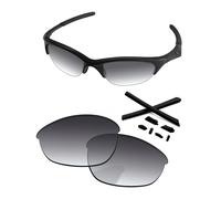 PapaViva Replacement Lenses & Rubber Kits for Oakley Half Jacket 63mm Sunglass Gray Gradient Non-polarized