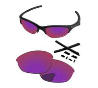 PapaViva Replacement Lenses & Rubber Kits for Oakley Half Jacket 63mm Sunglass Midnight Sun Polarized