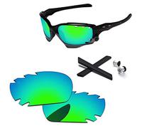 PapaViva Replacement Lenses & Rubber Kits for Oakley Jawbone/Racing Jacket Vented Pro+ Bluish Green Polarized