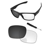 PapaViva Replacement Lenses & Screwdriver for Oakley TwoFace OO9189 Sunglass Adapt Gray Photochromic Pro+ Anti-fog