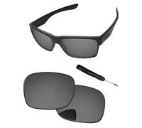 PapaViva Replacement Lenses & Screwdriver for Oakley TwoFace OO9189 Sunglass Black Chrome Pro+ Anti-reflective Polarized
