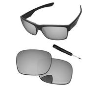 PapaViva Replacement Lenses & Screwdriver for Oakley TwoFace OO9189 Sunglass Chrome Silver Polarized