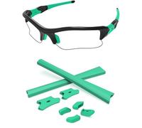PapaViva Replacement Rubber Kits Nose Pads Pieces & Earsocks for Oakley Flak Jacket OO9008/Flak Jacket XLJ OO9009 Sunglasses - Celeste