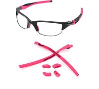 PapaViva Replacement Rubber Kits Nose Pads Pieces & Earsocks for Oakley Half Jacket 2.0 OO9144/Half Jacket 2.0 XL OO9154 - Pink Red