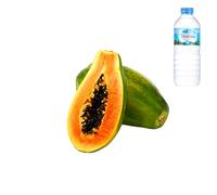 Papaya 1kg comes with Kaltun Water - Sweet tropical papaya for snacking, smoothies & desserts. Comes with pure spring water for a hydrating fruit duo.