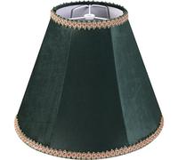 PAPAYA Bell Lamp Shades, 6"Top x 13"ottom x 9.8"High, Dark Green Lampshade Replacement for Table Lamps, Floor Lamps, Natural Velvet Fabric(Spider Fitter), Harp Holders Included, Assembly Required.