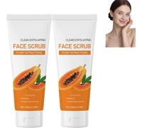Papaya Brightening Face Scrub, Gentle Deep Cleansing Exfoliator with Plant Extracts, Purifying Pore Care to Reduce Blackheads,