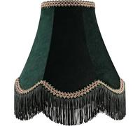 PAPAYA Dark green bell shaped lampshade, 6"Top x 13"Ottom x 10.6"High, Replacement for Table Lamps, Floor Lamps, Dark Green Velvet (Spider Fitter), Harp Holders Included, Assembly Required.